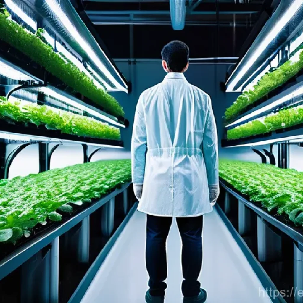 농업 데이터 마이닝 사례 - **Prompt 1: Precision Cultivation in a High-Tech Vertical Farm**
    An ultra-modern, clean vertical...