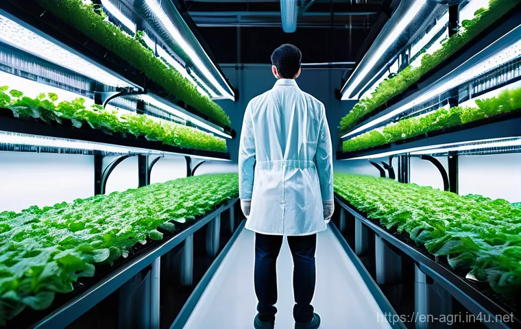 농업 데이터 마이닝 사례 - **Prompt 1: Precision Cultivation in a High-Tech Vertical Farm**
    An ultra-modern, clean vertical...