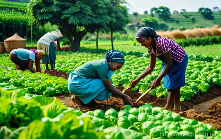 농업 사회적 기업 - Image Prompt 1: Cultivating Community and Empowerment in a Sustainable Farm**